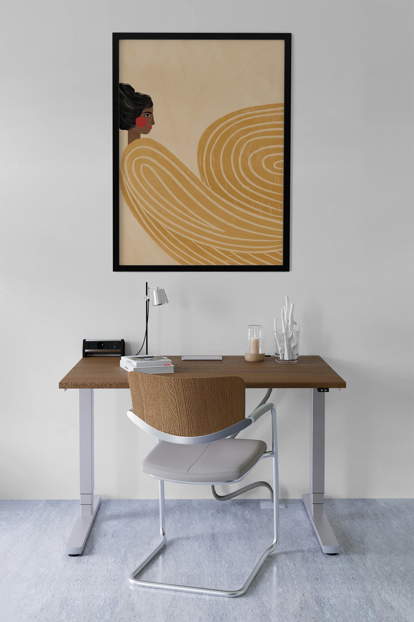 Poster: The Woman With the Yellow Stripes by Bea Müller