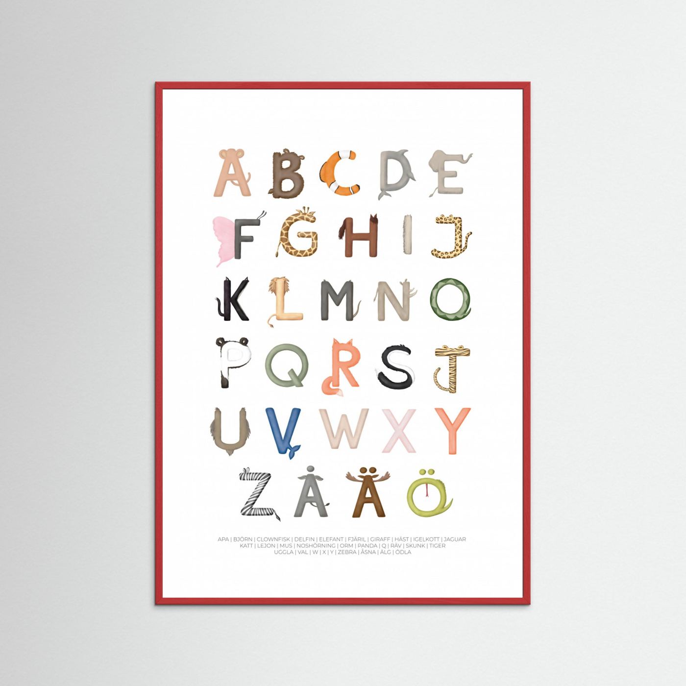 Poster: Djurbokstäver (Swedish) by Aminah Eleonora