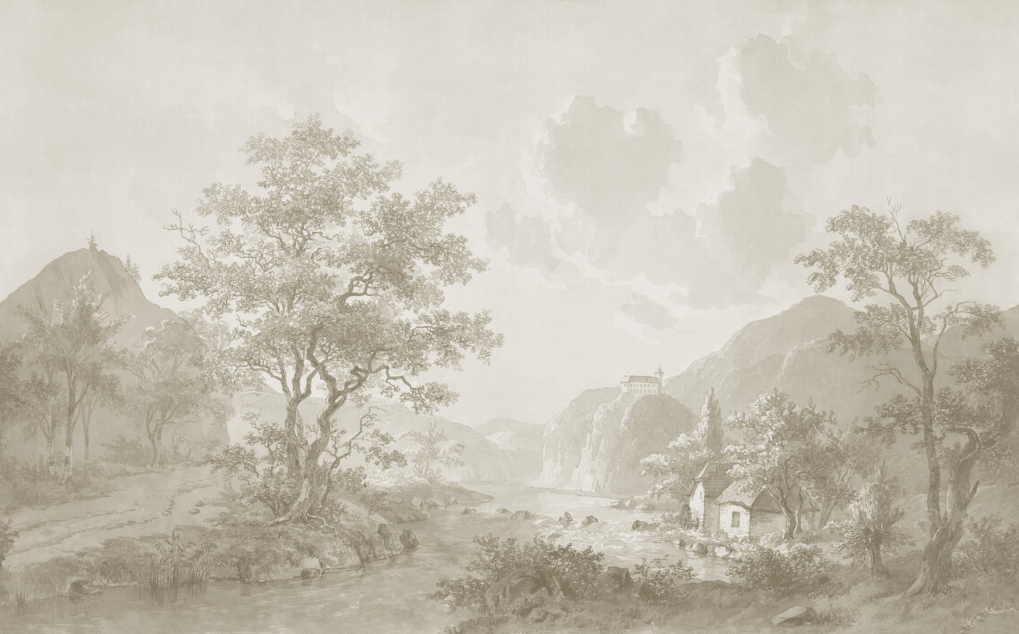 Watercolor Landscape I Beige